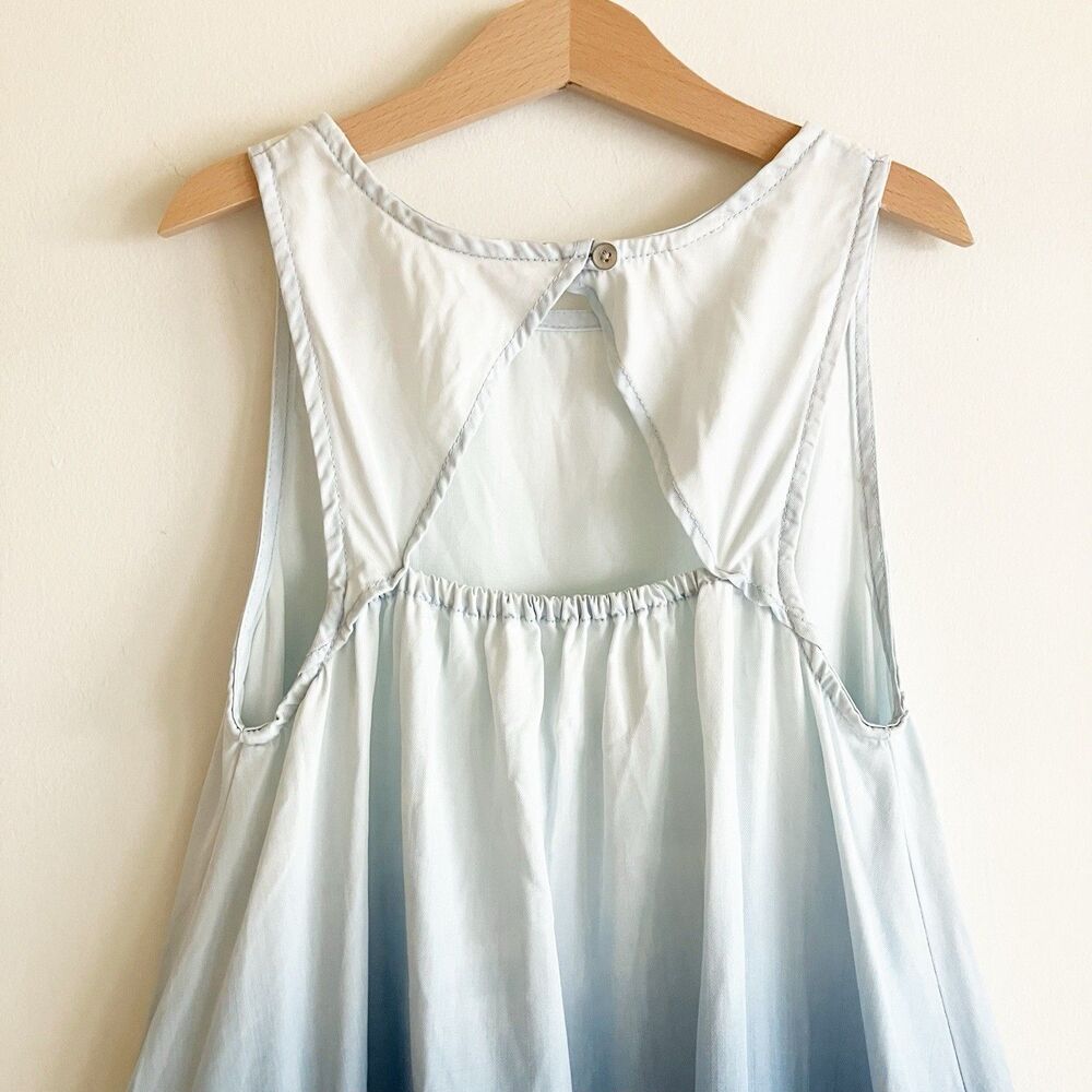 Gap Kids Dress Girls Sz XL 12 Ombre Sleeveless A Line Cut Out White Blue - Picture 5 of 6